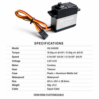Servomoteur RC XQ-S4020D 20kg à engrenages métalliques, étanche, numérique, sans noyau, à couple élevé pour Crawler RC, Robot, Avion 4.8V-6.0V