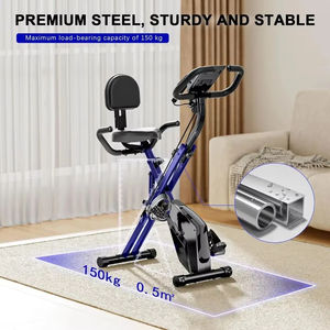 Vélo d'exercice <span class=keywords><strong>pliable</strong></span> à 8 niveaux de résistance en acier inoxydable cyclisme d'intérieur entraînement de fitness avec vélo de rotation de fréquence cardiaque - Product Image 3