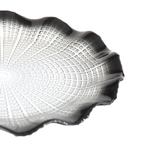 <span class=keywords><strong>Service</strong></span> de table Samyo nouveau design pour mariage personnalisé assiette de <span class=keywords><strong>service</strong></span> en verre à bordure noire assiettes de <span class=keywords><strong>service</strong></span> en verre - Product Image 4