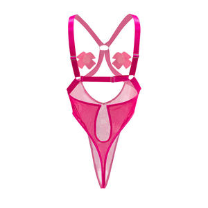 Body Babydoll coquin une pièce en dentelle Teddy avec nœud transparent Lingerie sexy avec string G - Product Image 4