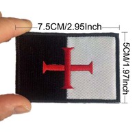 Écusson en tissu toile brodé et lavable, écologique, avec motif drapeau croix chrétienne JesusFishGod, aimant et perle, badge de foi