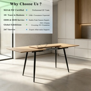 <span class=keywords><strong>Table</strong></span> à manger rectangulaire extensible en MDF, personnalisable, économique et abordable, idéale pour appartement, <span class=keywords><strong>cuisine</strong></span> ou maison. - Product Image 1