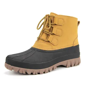 Botas femininas para neve, botas de couro à prova d' água, para inverno, sem cadarço, clássico, para neve