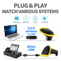Lector de Códigos de Barras Inalámbrico Xincode Factory 2.4G, Escáner de Códigos de Barras Láser 1D, Pistola de Escaneo USB para Inventario, para Terminal POS X-620E