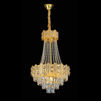 Nouvelle conception de lampe suspendue en or, lustres en cristal de luxe pour hôtel, salon, salle à manger