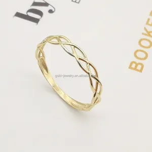 9K Solid Gold Wave Design Women Wedding Engagement Finger Ring 9K Real Gold Fashion Jewelry Finger Ring For Women Gift