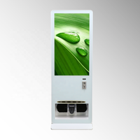 Kiosque à polissage de chaussures autoportant de 55 pouces avec chargeur de téléphone, lecteur publicitaire LCD commercial pour affichage numérique