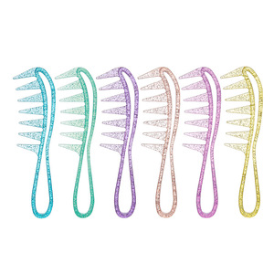Peigne à dents larges, grande taille, couleurs chatoyantes, pour usage domestique, coiffure des cheveux épais et bouclés - Product Image 2
