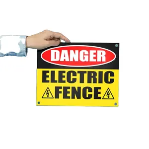 Securun 2024 Premium Danger Electric Fence Sign Coroplast Caution Signs for Property - Keep Away Electric Fence Warning Sign