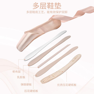 Scarpette da Danza Classica in Tela Comode e di Tendenza <span class=keywords><strong>con</strong></span> Fodera in Cotone, Suola Morbida e <span class=keywords><strong>Tacco</strong></span> Piatto per Ragazze - Product Image 5