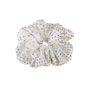 Personnaliser les chouchous élégants bleu et blanc Mystique pour la danse et le cheerleading avec des strass AB - Product Image 5