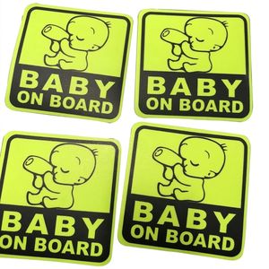Adesivos de Segurança para Bebês, Alta Visibilidade, Amarelo Neon, Adesivos para Janelas de Carro, Sinais de Advertência à Prova d'Água em PVC, Autoadesivos, 2 Anos - Product Image 3