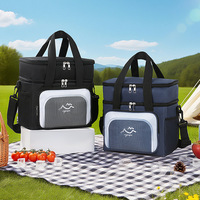 Nouveau sac à lunch en cuir double couche, élégant et simple, grande capacité, isotherme, multifonctionnel, sac bandoulière thermique pour repas