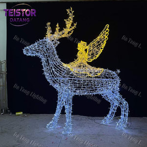 ไฟประดับรูปกวางเรนเดียร์ 3 มิติ แบบ LED สำหรับตกแต่งภายนอกอาคารเชิงพาณิชย์ เหมาะสำหรับห้างสรรพสินค้าในช่วงเทศกาลคริสต์มาส - Product Image 6