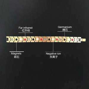 Pulseira de Saúde Masculina CAMAZ Therapy com Energia Quântica, Magnética, de Aço Inoxidável, Pedra Mineral, Preto e Dourado - Product Image 3