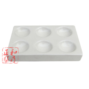 Masakazu Ceramic Colorimetric Plate 6 Hole 12 Cavity White Black <b>Square</b> Flat Bottom Lab Microplate - Product Image 3