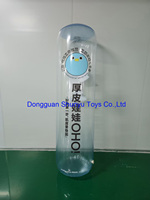 Oreiller cylindrique gonflable en PVC transparent rose personnalisé OEM pour la publicité