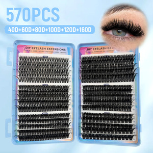 30D 40D 50D 60D 80D 100D Segment Cluster Eyelashes Hot Melt DIY <b>Lash</b> Book Natural Black Soft Thick False Eyelash Extension - Product Image 1