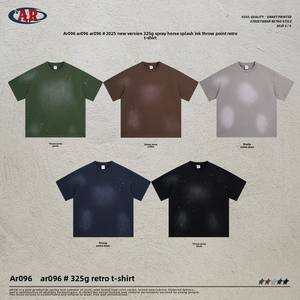 Vêtements en coton pour hommes ARTIE |   Collection Été 2025 : Ensemble Ample Rétro à Cordon de Serrage, Motif Éclaboussures Colorées, Style Couple Tendance (325G) - Product Image 2