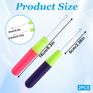 <b>Crochet</b> <b>Hook</b> for Wig Repair and Dreadlocks Hair Extension Wig Weaving Tool with Tongue for Needlework - Product Image 3