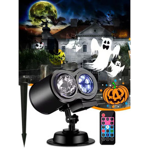 Lampe projecteur LED télécommandée, étanche, pour décoration de Noël et d'Halloween, motif dessin animé - Product Image 3
