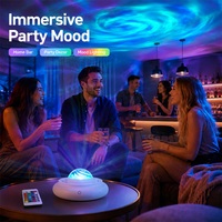 Proyector Giratorio de Estrellas Galácticas, Lámpara LED Nocturna Recargable por USB con Control Remoto para Dormitorio, Guardería y Fiestas