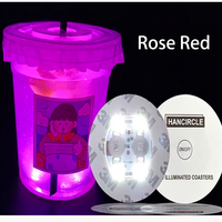 Sous-verre lumineux LED EVA+LED pour boissons, avec changement de couleur et impression en relief clignotante, pour discothèques, bars, fêtes, origine Chine