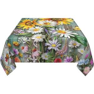 Mantel cuadrado de hojas azules y grises, cubiertas de mesa de poliéster para decoración del hogar, cocina, comedor, fiesta, Decoración de mesa para hoteles - Product Image 3