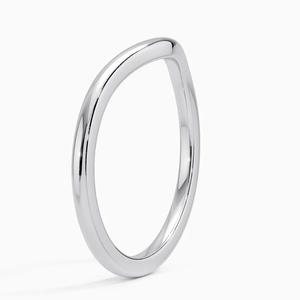 Anillo de Moissanita Curvo Atemporal, Plateado en Plata, Joyería Fina Moderna para Mujer, Estilo de Compromiso - Product Image 3