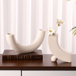 Jarrón de Cerámica Mystic Arts, Color Crema Irregular, Decoración para el Hogar, Arreglo Floral, Adorno Artesanal para Sala de Estar - Product Image 2