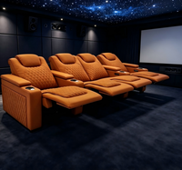 Fauteuil de cinéma inclinable en cuir sur mesure de luxe, style capsule spatiale, avec massage électrique, siège VIP pour salle de cinéma, mobilier