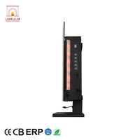 Chimenea Eléctrica Independiente con Diseño Ultrafino, Control Remoto, Efecto de Llama Virtual Realista, Control Remoto Ajustable