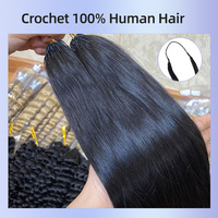 Extensions de cheveux Remy lisses pré-bouclées non traitées pour tresses au crochet, installation facile, nœuds miracle, fournisseur en gros, luxe haut de gamme