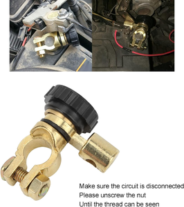 Interrupteur de coupure à vis pour <span class=keywords><strong>batterie</strong></span> de <span class=keywords><strong>voiture</strong></span>, en laiton, 24V, pour l'audio automobile - Product Image 6