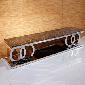 Modernos Soportes de <span class=keywords><strong>TV</strong></span> de Mármol Negro para Sala de Estar, Soporte de Exhibición de <span class=keywords><strong>TV</strong></span> Publicitario, Soporte de <span class=keywords><strong>TV</strong></span> Plateado Antiguo - Product Image 2