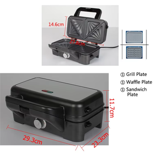 <span class=keywords><strong>Sandwichera</strong></span> eléctrico de relleno profundo 364236 1200W logotipo personalizado marca <span class=keywords><strong>sandwichera</strong></span> multifunción 3 en 1 sándwich desmontable - Product Image 5