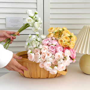ยาซุโนบุช่อดอกไม้ประดิษฐ์ผ้าไหมสีขาวสีชมพูสีเหลืองงานแต่งงานอุปกรณ์ประกอบฉากการถ่ายภาพ - Product Image 2