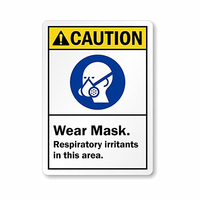 Panneau d'avertissement ANSI : Masque anti-poussière à porter lors du travail dans cette zone