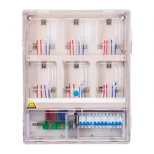 Caja de Medición Eléctrica Monofásica de 6 Vías para PC con Candado, Gabinete de Distribución de 6 Módulos con Clasificación IP45 para Uso en Interiores - Product Image 1