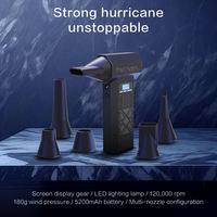 Ventilateur portable électrique DIY 120000 tr/min, souffleur puissant avec batterie 5200 mAh, dépoussiéreur à air haute vitesse pour le nettoyage industriel et automobile