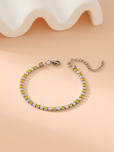 Nuovo Bracciale in Acciaio Inossidabile con Diamanti da 3MM e Colori Alternati per Uomo e Donna, Gioiello con Diamanti d'Acqua - Product Image 6