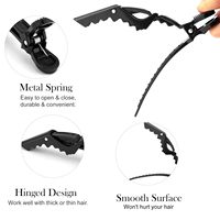 Pince à cheveux professionnelle effet mat en cuir d'alligator avec logo, accessoires pour cheveux, outils de coiffure, pinces pour salon de beauté