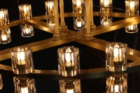 Lustre suspendu rond à 2 niveaux en laiton et cristal LED, style nordique moderne, pour salon, chambre à coucher, salle à manger