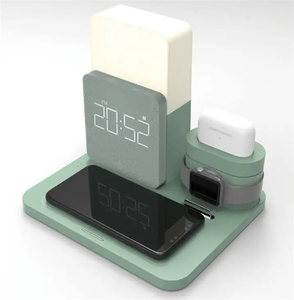 Cho Amazon Tốt Nhất Người Bán W01 10W Nhanh Chóng Sạc Không Dây 3-Trong-1 Đêm Đèn Kỹ Thuật Số Đồng Hồ Báo Thức Tai Nghe Microphone Hàng Đầu Điện Thoại Di Động - Product Image 1