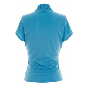 Viviblook Q26TP077 Nouveau T-shirt court décontracté pour femme, coupe ajustée, col en V profond, couleur unie, manches courtes, idéal pour l'été - Product Image 5