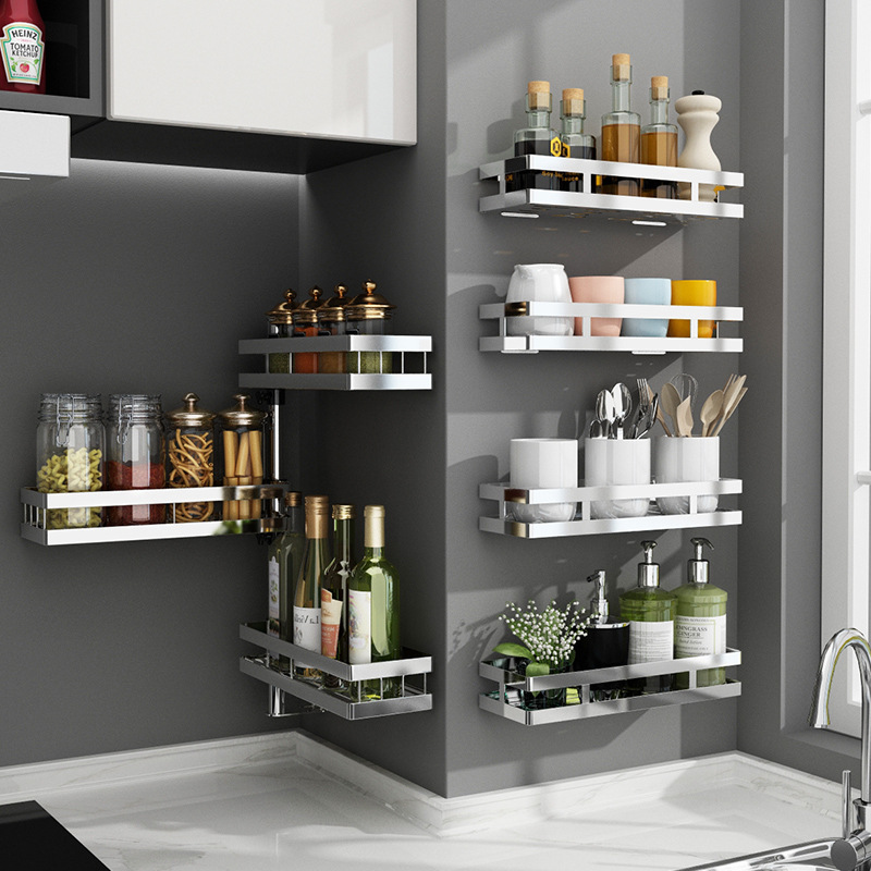 TK228 304 Rotierendes Gewürz regal aus Edelstahl Küchen regal Wand montiertes, stanz freies Gewürz regal| Alibaba.com