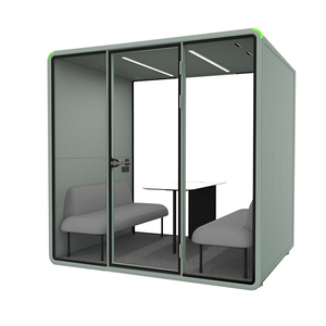 <b>Soundproof</b> Team Discussion Booth 4 Seater Office Pod For Open Plan Workplace - Product Image 3