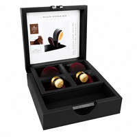 Boîte de rangement en bois noir pour capsules de café chaud, idéale pour l'emballage cadeau et la présentation