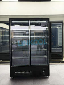 Refrigerador abierto de supermercado comercial, pantalla LED de temperatura única, ventilador de puerta de vidrio, refrigeración, Control Digital, fruta - Product Image 5