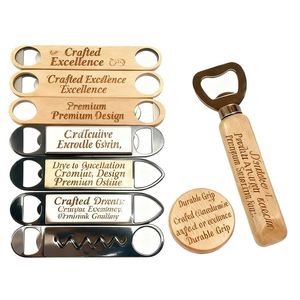 Ouvre-bouteille magnétique mural artisanal en bois pour bouteilles de bière promotionnelles - Product Image 1